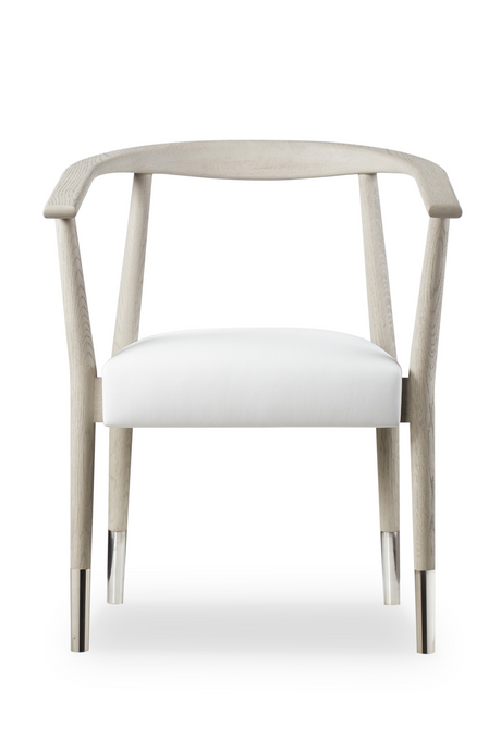White Leather Upholstered Skandi Dining Chair | Andrew Martin Soho | Oroa.com