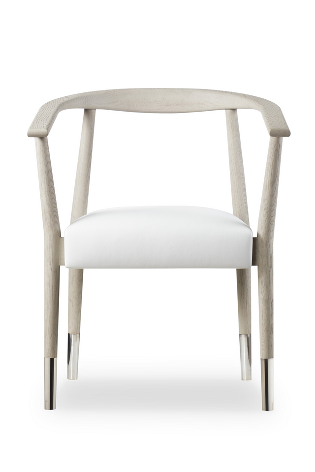 White Leather Upholstered Skandi Dining Chair | Andrew Martin Soho | Oroa.com