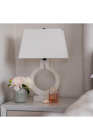 White Circular Base Modern Table Lamp | Andrew Martin Ring Form | Oroa.com