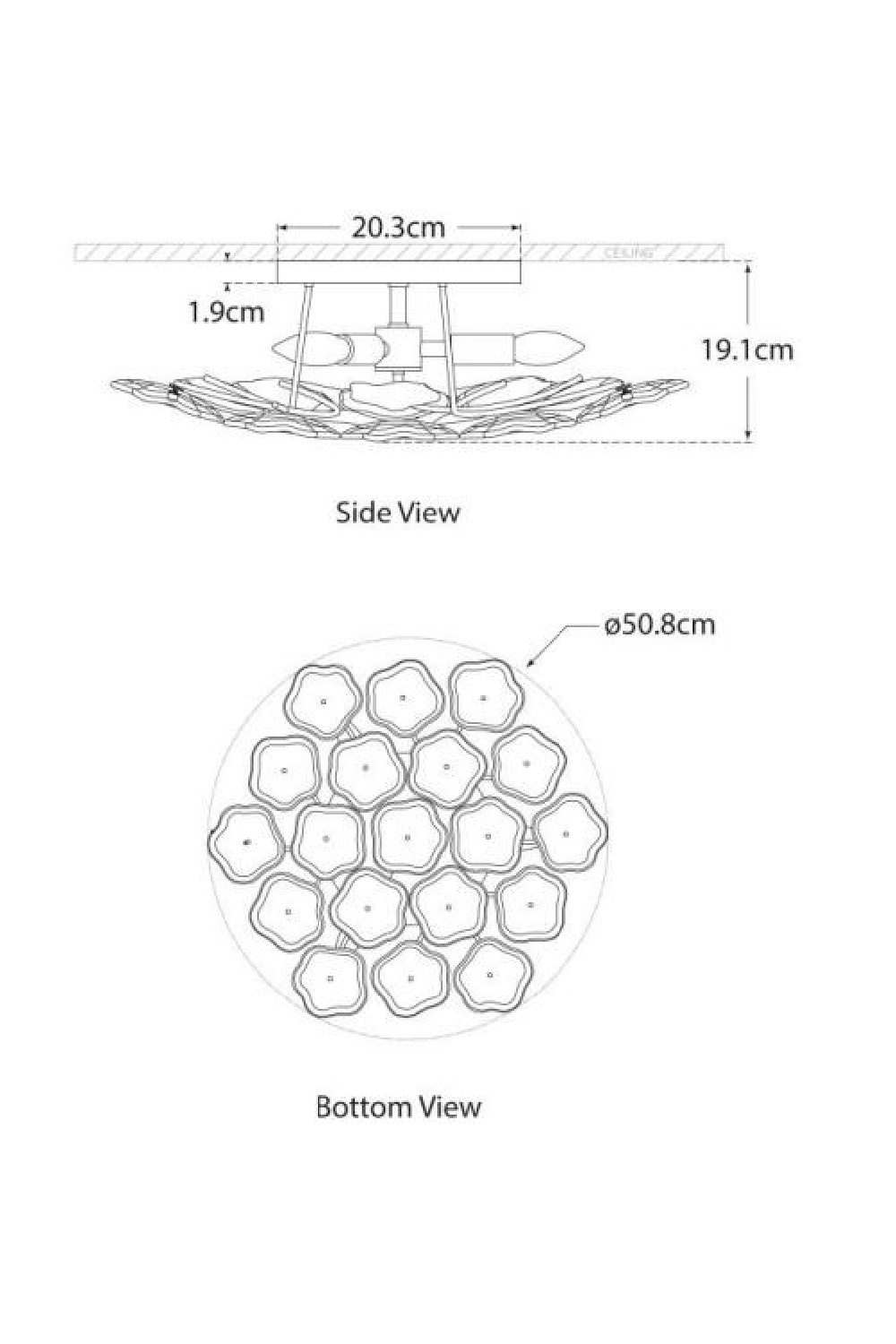 Cream Floral Glass Ceiling Lamp | Andrew Martin Leighton | Oroa.com