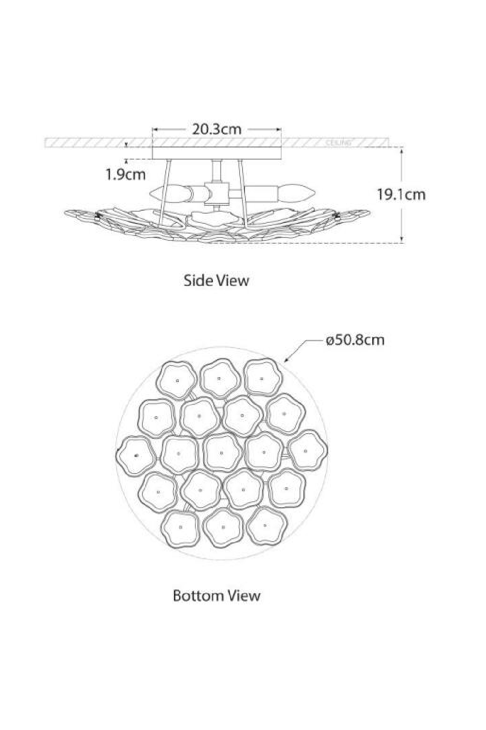 Cream Floral Glass Ceiling Lamp | Andrew Martin Leighton | Oroa.com