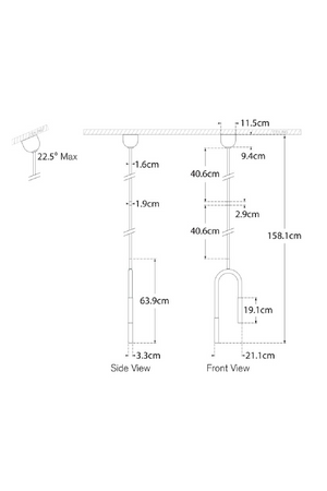 Curved Hook Pendant Lamp | Andrew Martin Rousseau | Oroa.com