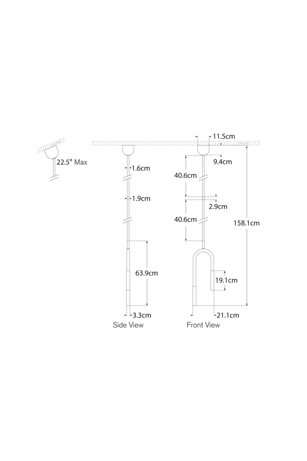 Curved Hook Pendant Lamp | Andrew Martin Rousseau | Oroa.com