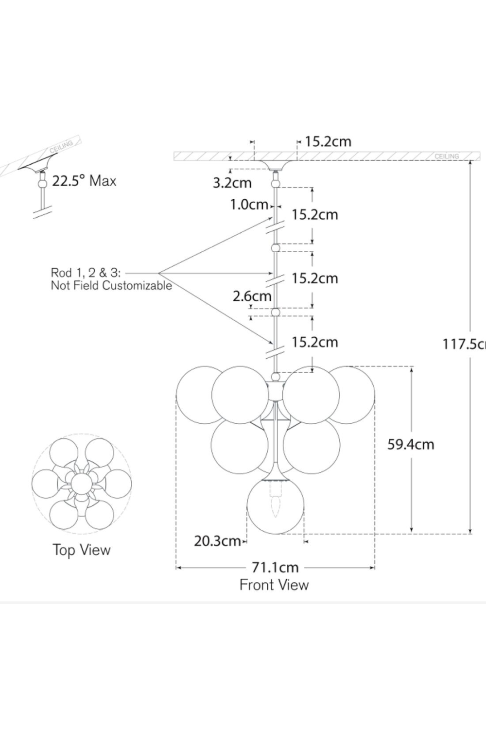 Glass Orbs Tiered Chandelier | Andrew Martin Cristol | Oroa.com