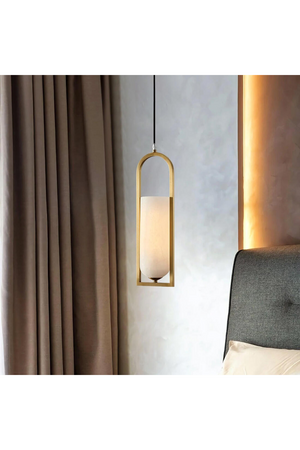 Elongated Alabaster Pendant Lamp | Andrew Martin Melange | Oroa.com