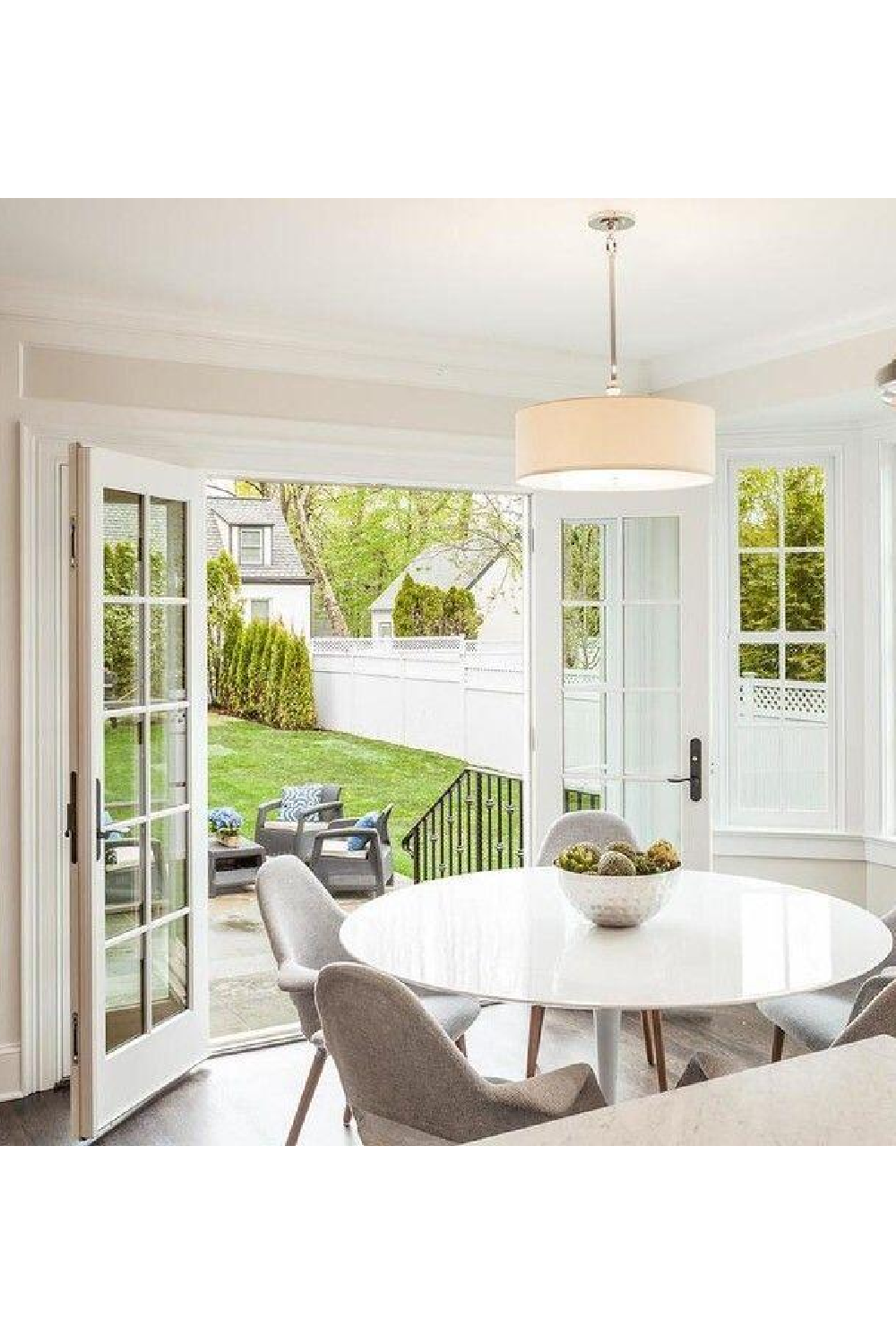 White Linen Shade Ceiling Lamp | Andrew Martin Reed | Oroa.com