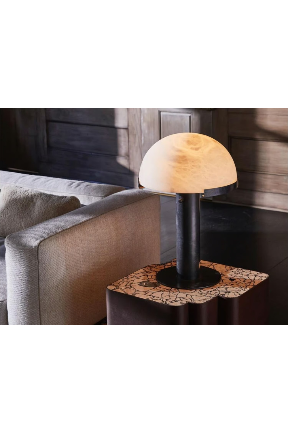 Alabaster Dome Table Lamp | Andrew Martin Melange | Oroa.com