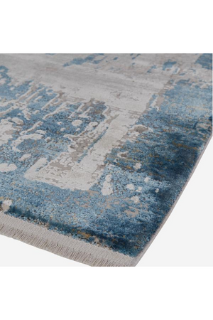Blue and Beige Patterned Rug | Andrew Martin Azra | Oroa.com