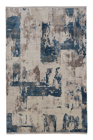 Blue and Beige Patterned Rug | Andrew Martin Azra | Oroa.com