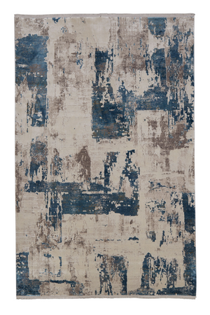 Blue and Beige Patterned Rug | Andrew Martin Azra | Oroa.com