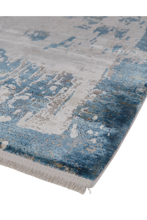 Blue and Beige Patterned Rug | Andrew Martin Azra | Oroa.com