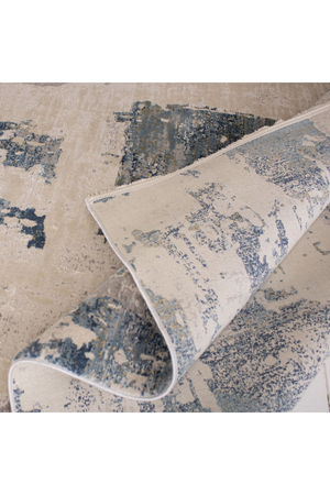 Blue and Beige Patterned Rug | Andrew Martin Azra | Oroa.com