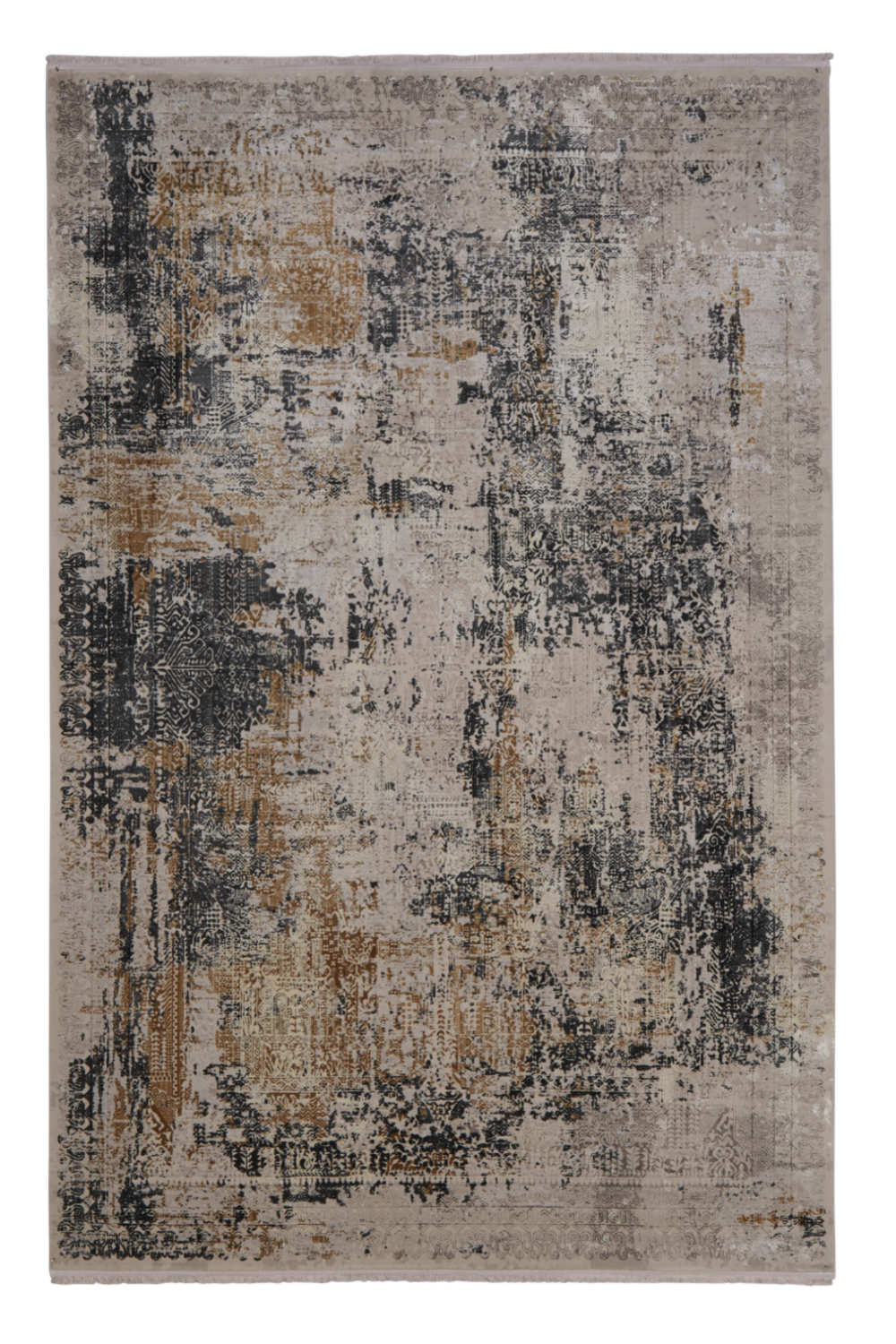 Charcoal and Yellow Interwoven Rug | Andrew Martin Parisa | Oroa.com