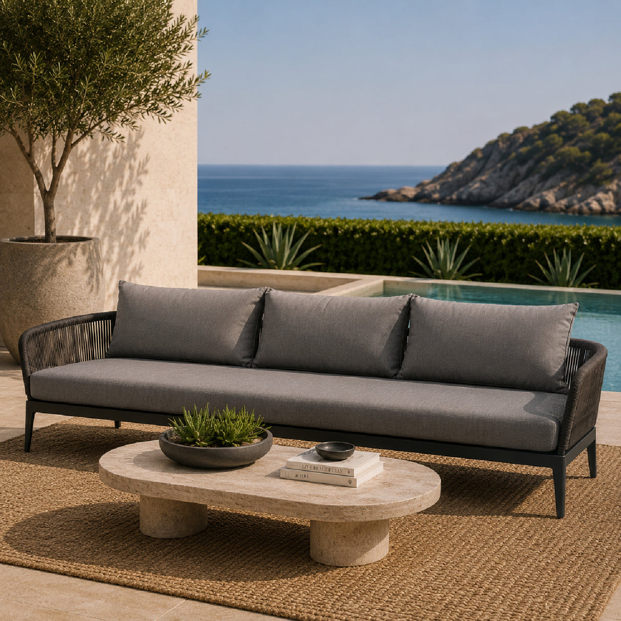   Curved Modern Outdoor Sofa | Oroa.com