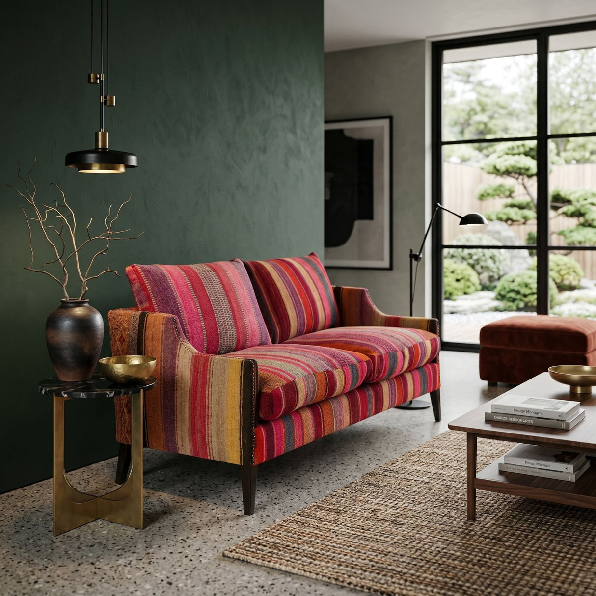   Multi-colored Wool Upholstered Sofa | Oroa.com