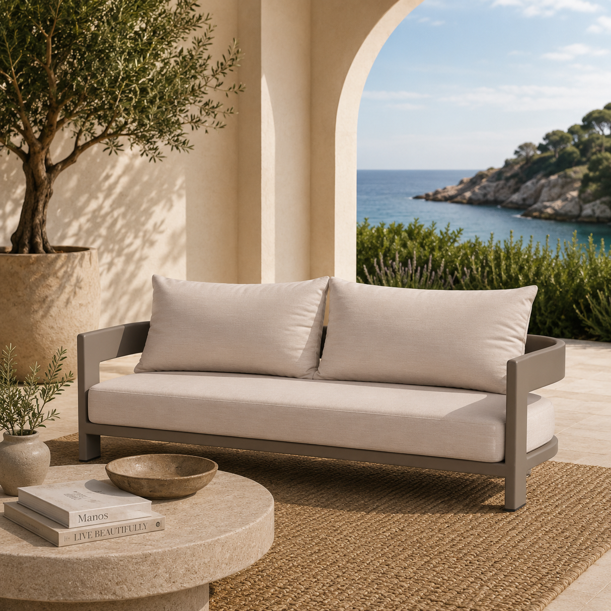   Curved Aluminum Outdoor Sofa | Oroa.com