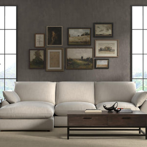   Neutral Linen Corner Sofa | Oroa.com
