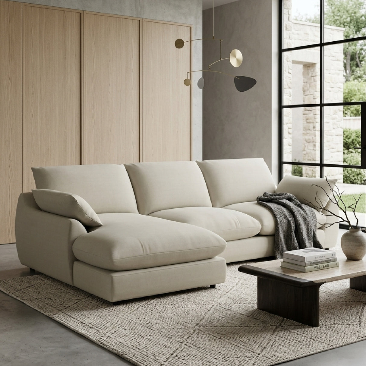   Gray Corner Sofa with Chaise | Oroa.com