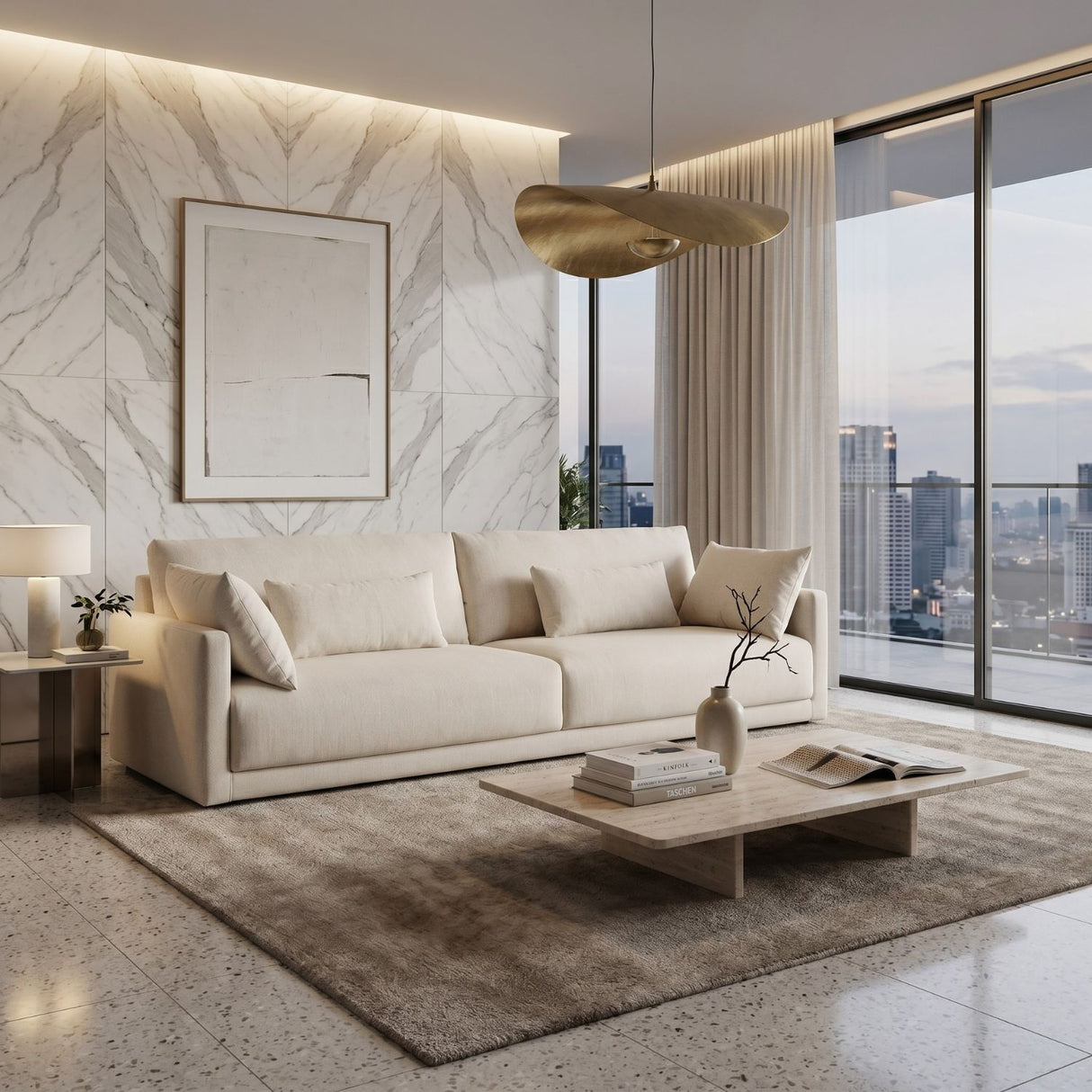   Neutral Linen Sofa | Oroa.com