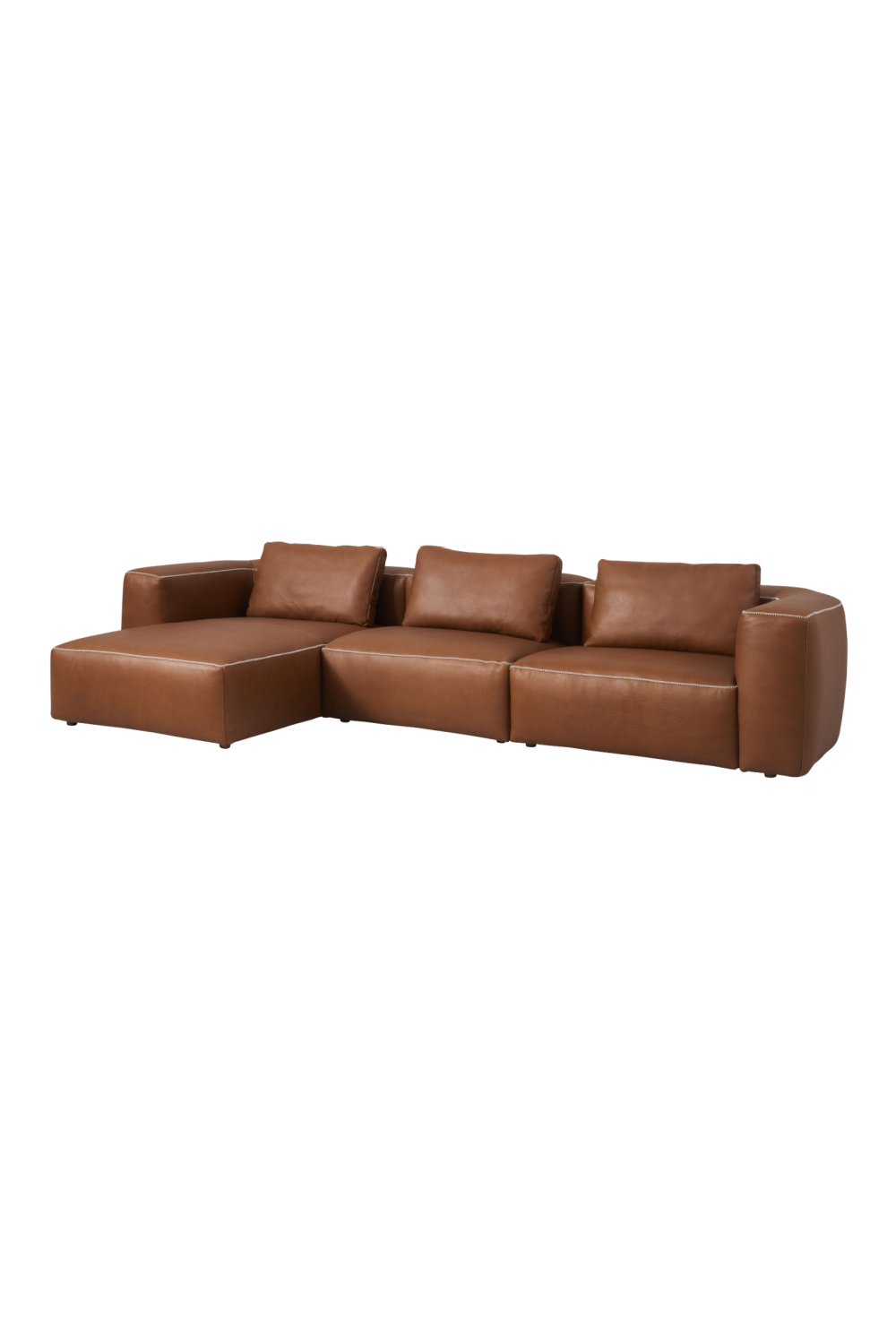 Brown Leather Modern Sectional Sofa | Andrew Martin Joshua | Oroa.com