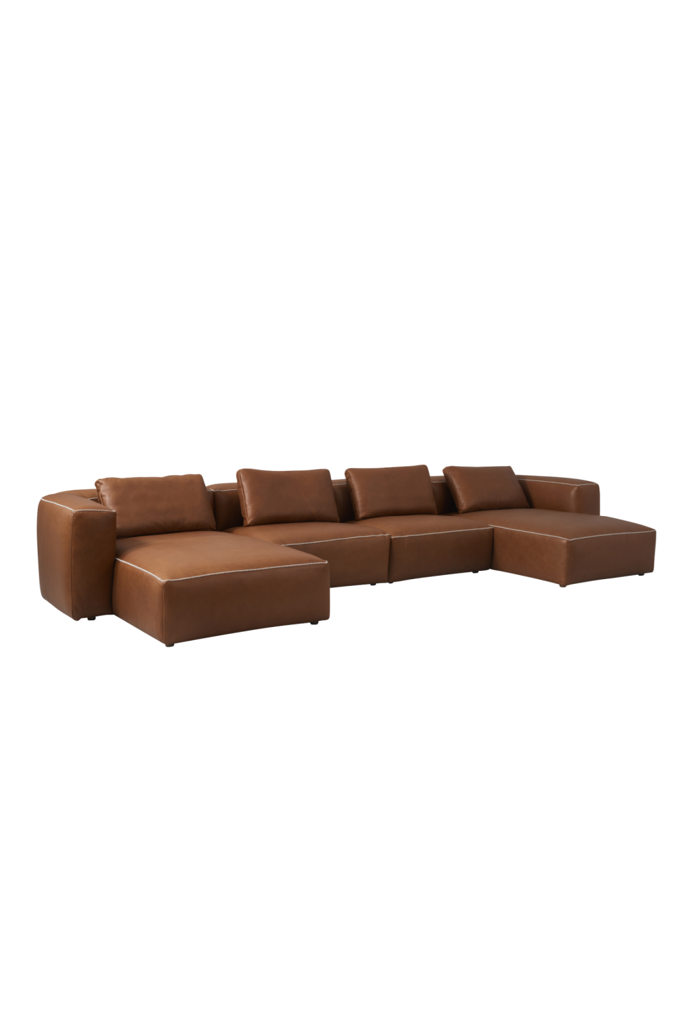 Brown Leather Modern Sectional Sofa | Andrew Martin Joshua | Oroa.com