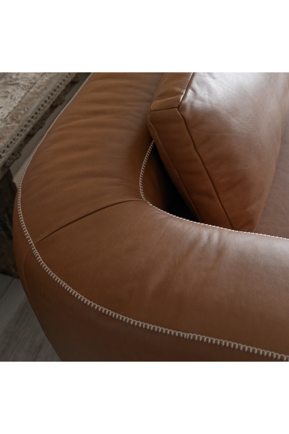 Brown Leather Modern Sectional Sofa | Andrew Martin Joshua | Oroa.com