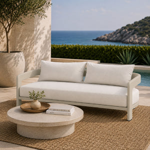   Outdoor White Aluminium Sofa | Oroa.com
