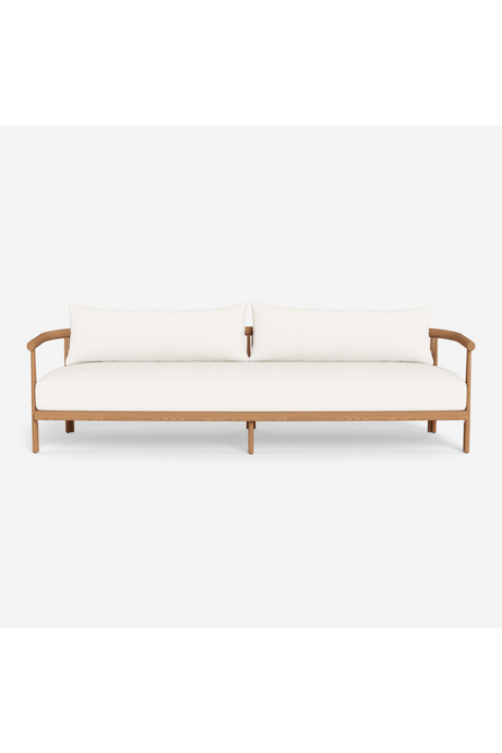 Padded Teak Outdoor 3-Seater Sofa | Andrew Martin Cove | Oroa.com