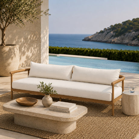   Padded Teak Outdoor 3-Seater Sofa | Oroa.com