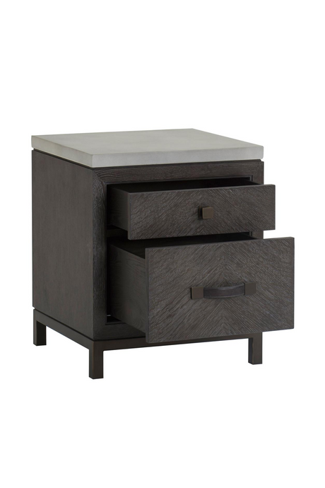 Dark Oak 2-Drawer Bedside Table | Andrew Marti.comn Emerson | Oroa.com