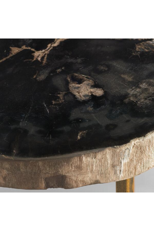 Round Petrified Wood Side Table | Andrew Martin Jonah | Oroa.com
