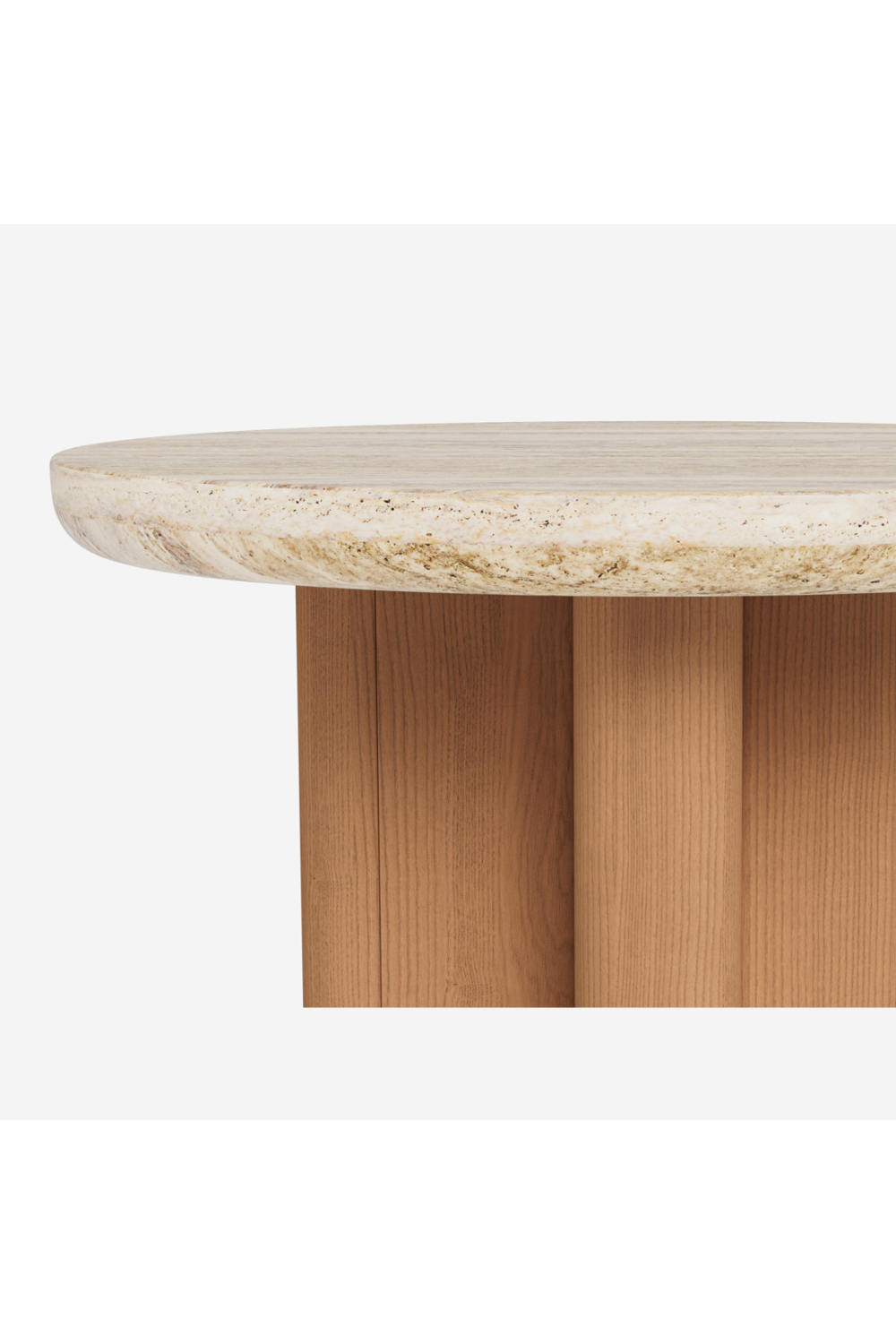 Outdoor Round Travertine Side Table | Andrew Martin Caicos | Oroa.com