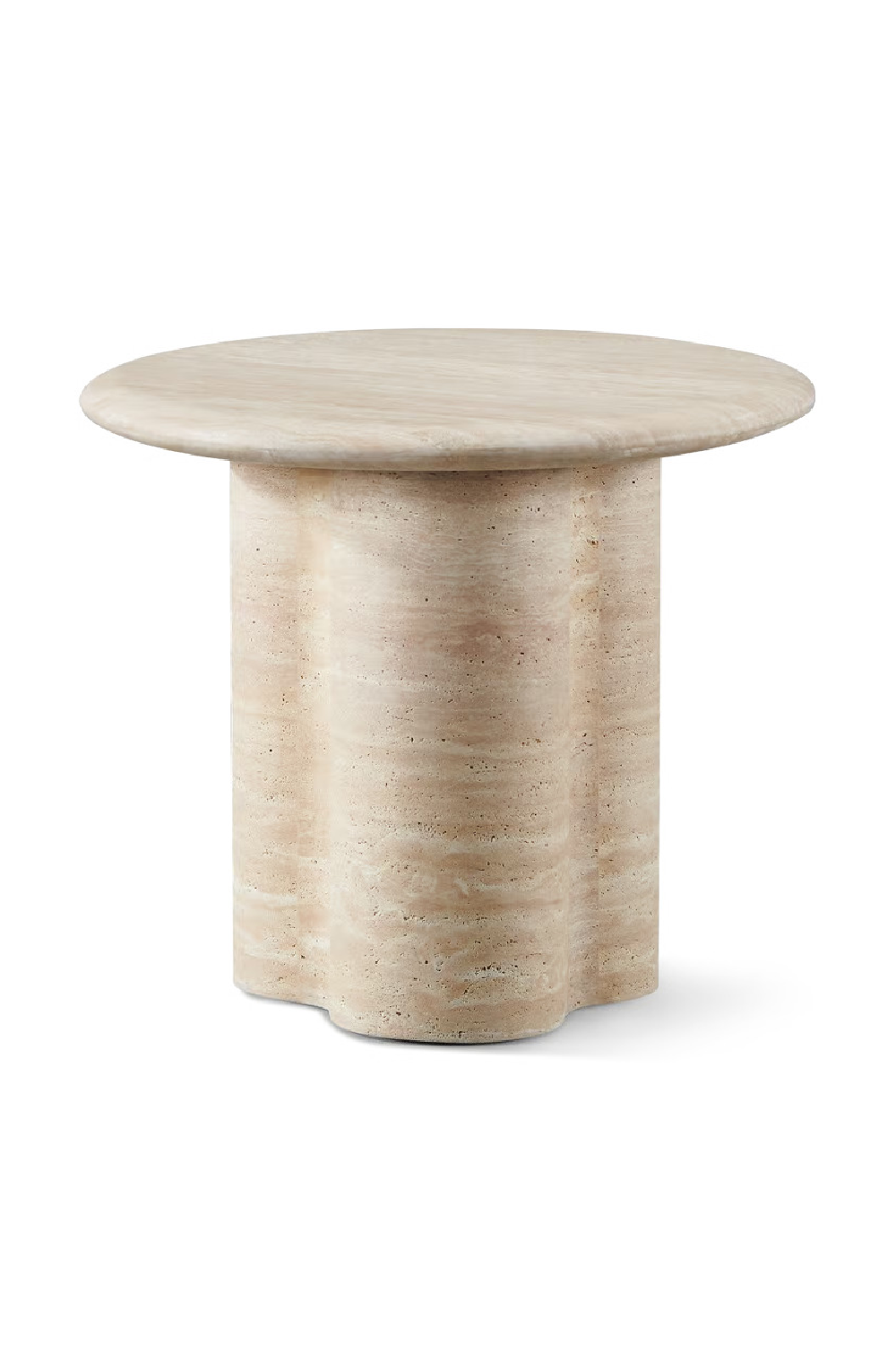 Round Travertine Outdoor Side Table | Andrew Martin Porto | Oroa.com