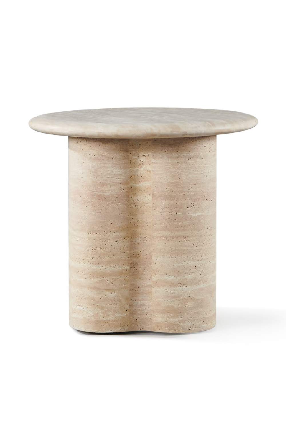 Round Travertine Outdoor Side Table | Andrew Martin Porto | Oroa.com
