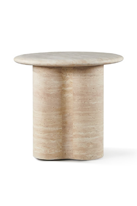 Round Travertine Outdoor Side Table | Andrew Martin Porto | Oroa.com