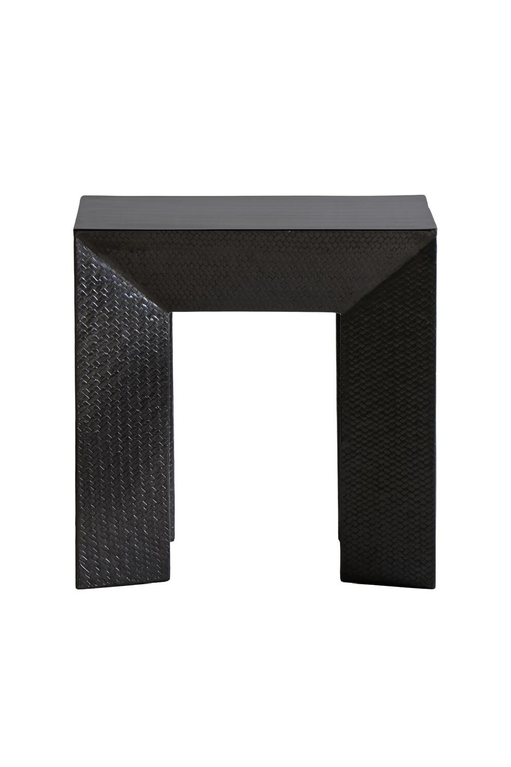 Black Bamboo Weave Side Table | Andrew Martin Jupiter | Oroa.com