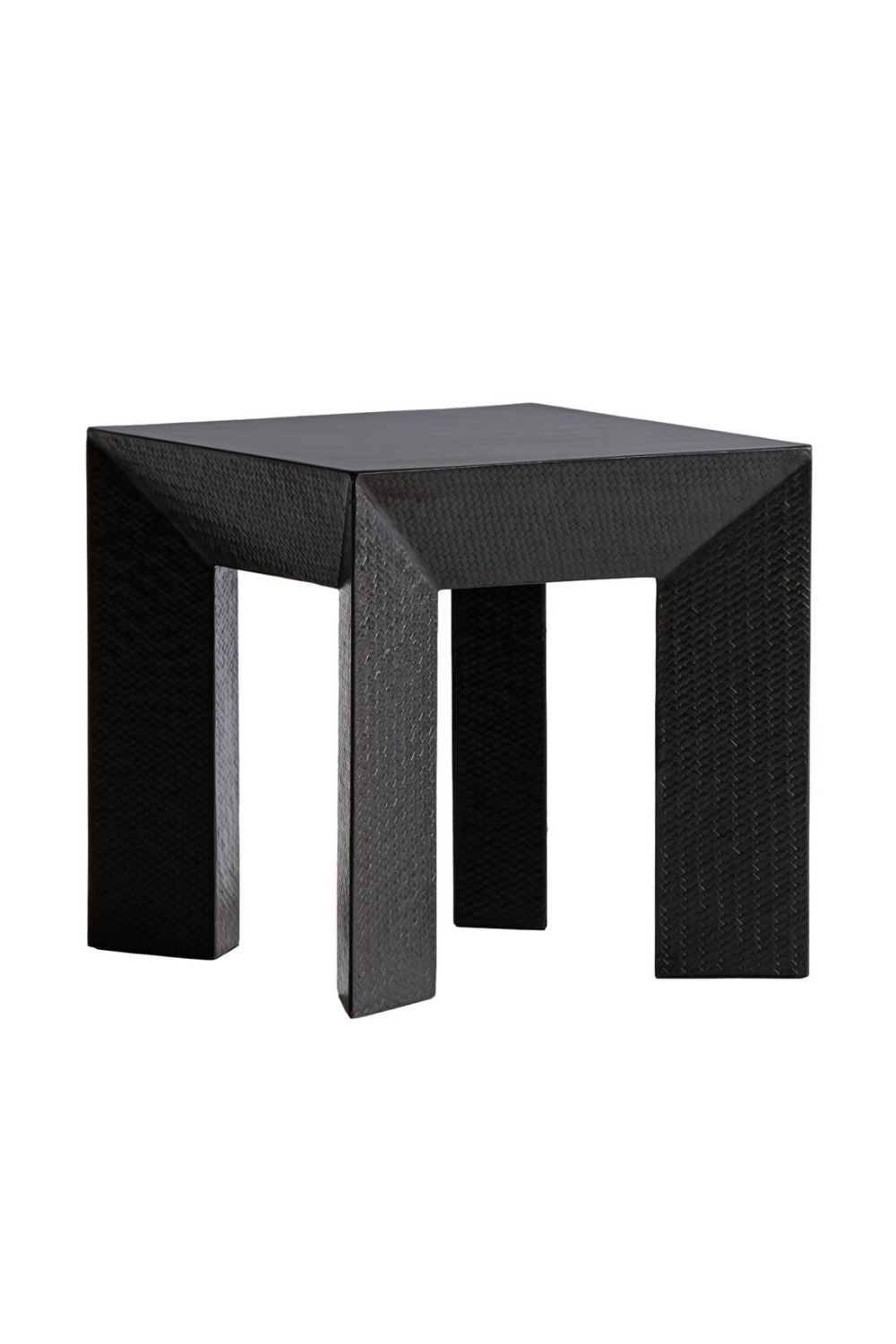 Black Bamboo Weave Side Table | Andrew Martin Jupiter | Oroa.com