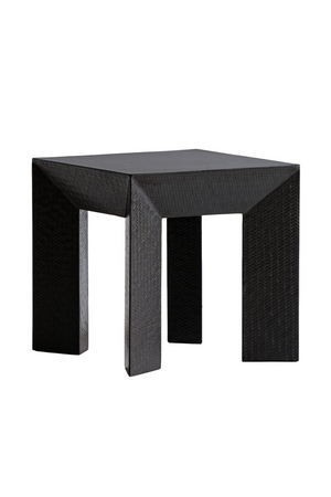 Black Bamboo Weave Side Table | Andrew Martin Jupiter | Oroa.com