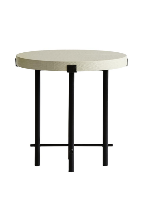 Cream Linen Side Table | Andrew Martin Hercules | Oroa.com