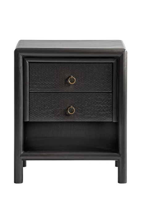Black 2-Drawer Nightstand | Andrew Martin Concordia | Oroa.com
