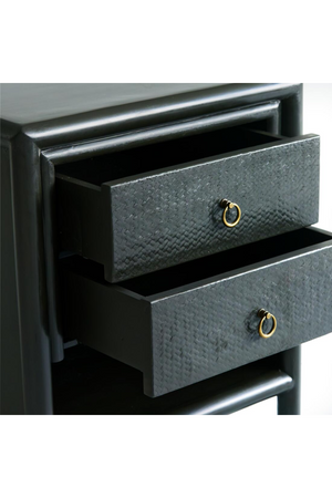 Black 2-Drawer Nightstand | Andrew Martin Concordia | Oroa.com