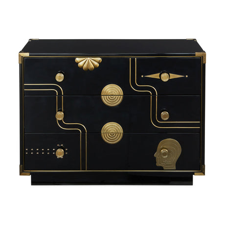 Gold Accent 3-Drawer Chest | Jonathan Adler Gala | Oroa.com