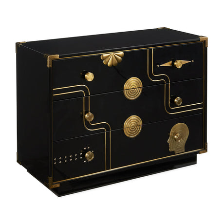 Gold Accent 3-Drawer Chest | Jonathan Adler Gala | Oroa.com