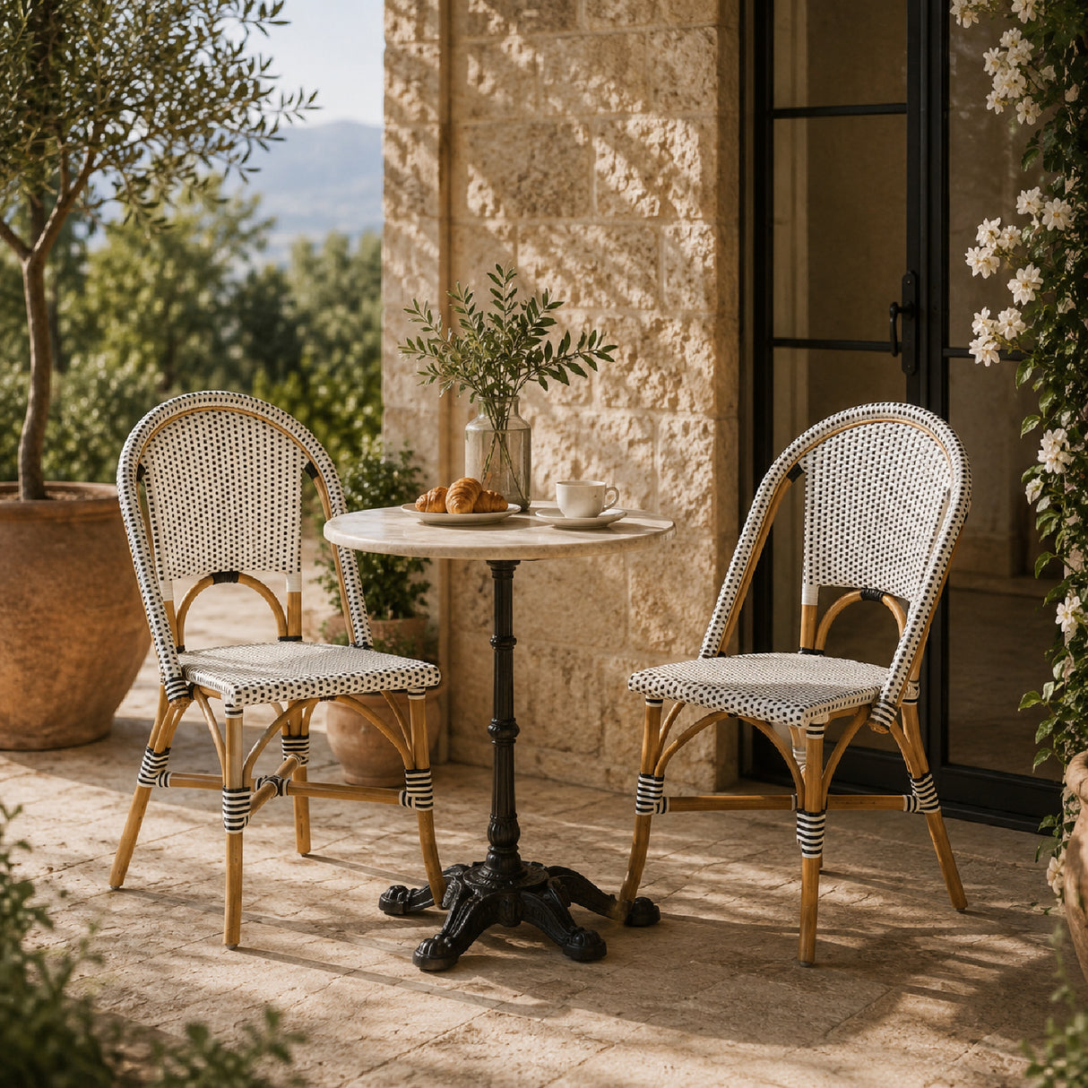   Contract furniture - White Weaving Indoor Outdoor Bistro Chair - www.oroatrade.com | Oroa.com