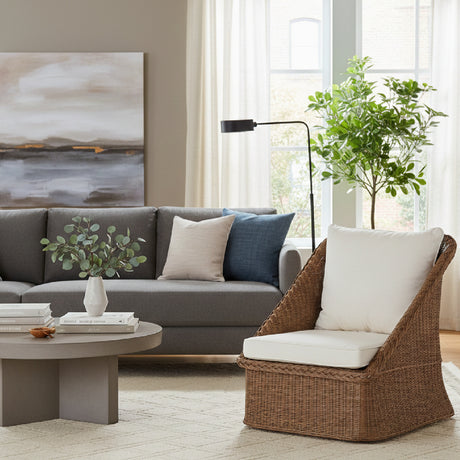 Brown Braided Rattan Accent Chair | Bali Loom Derris