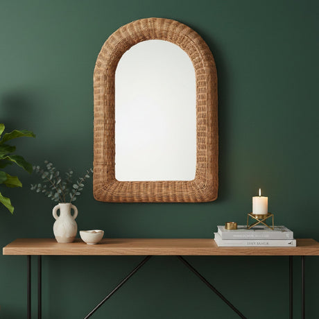   Modern European furniture - Arched Wicker Wall Mirror - www.oroa.com | Oroa.com