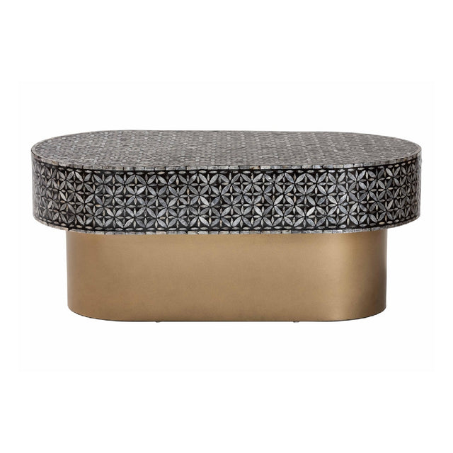 Modern European furniture - Capiz Shell Oval Coffee Table - www.oroa.com
