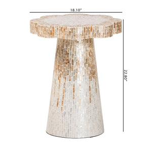   Modern European furniture - Capiz Shell Scalloped End Table - www.oroa.com | Oroa.com