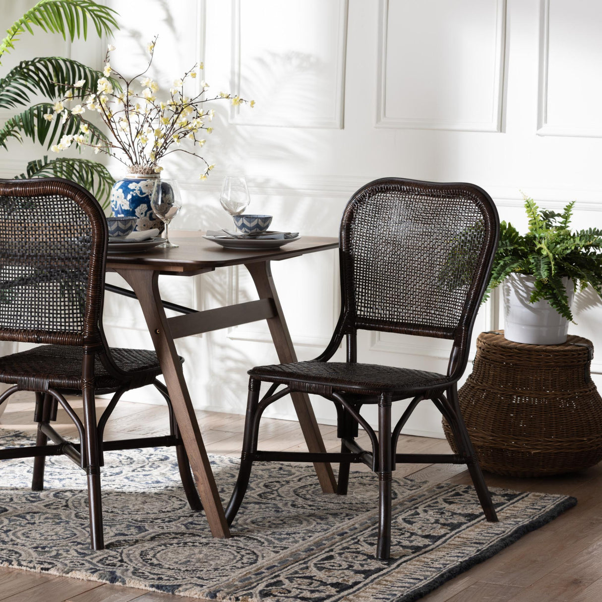   Latticed Back Rattan Dining Chair | Oroa.com