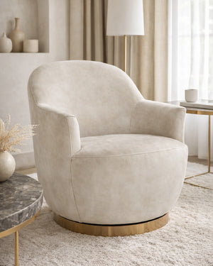 Modern European furniture - Barrel-Back Swivel Lounge Chair - www.oroa.com